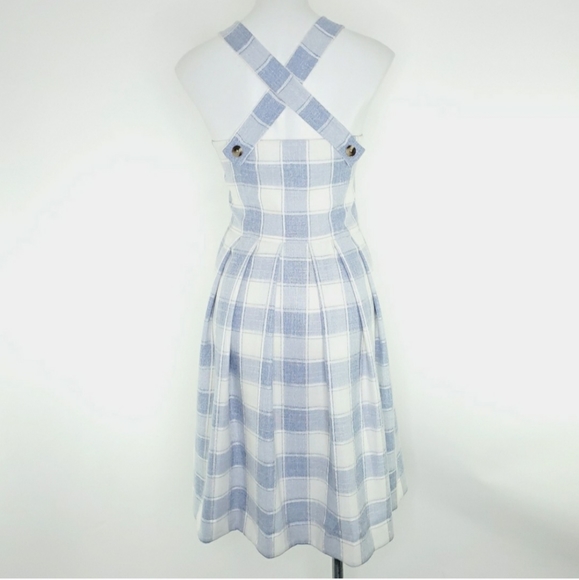 NEW Gal Meets Glam Nikki Gingham Dress blue white - Picture 5 of 10